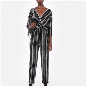 NEW Express Surplice black & white jumpsuit size medium